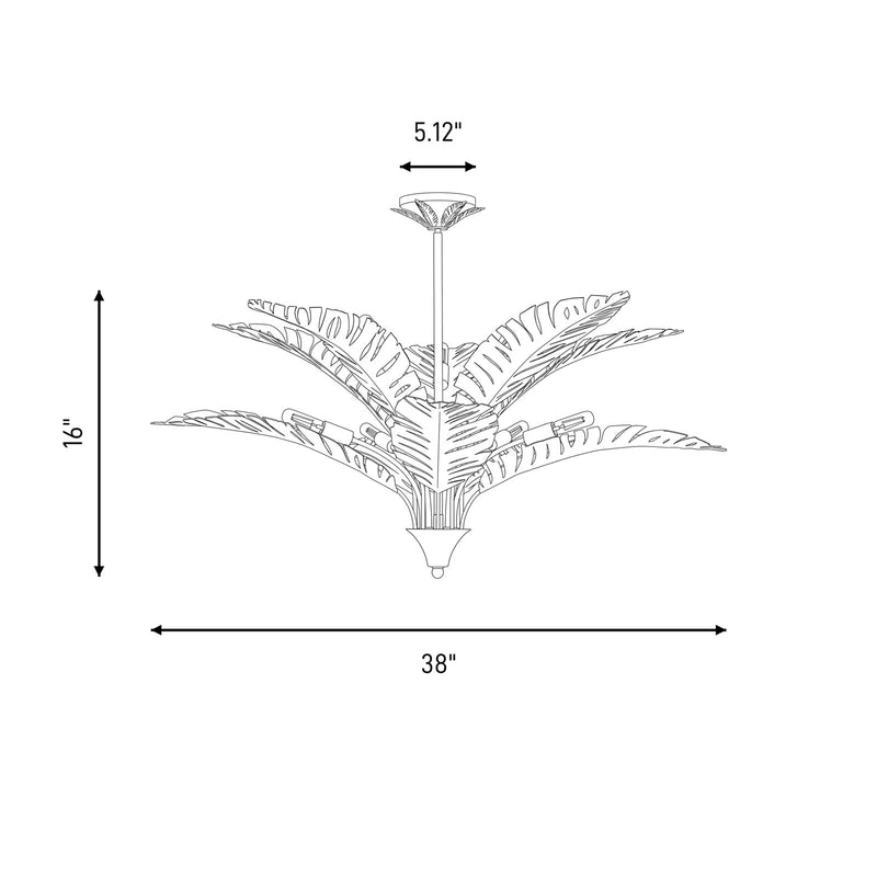 Savoy House Palmera 10 Light Chandelier, Gold Vein