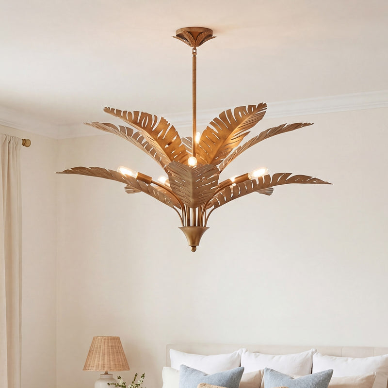Savoy House Palmera 10 Light Chandelier, Gold Vein