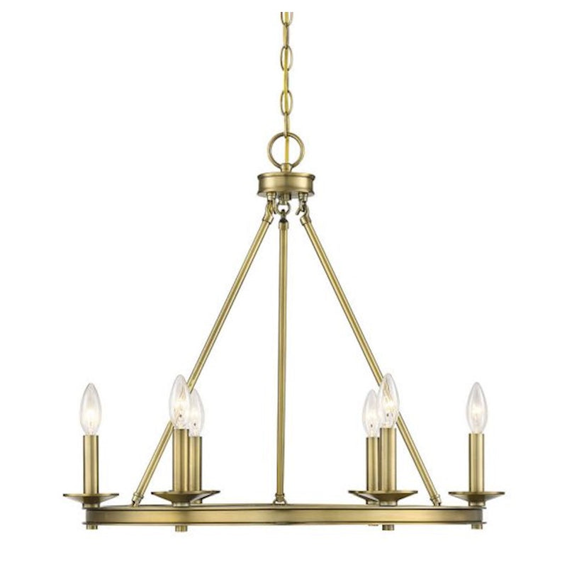 Savoy House Middleton 6-Light Chandelier, Warm Brass