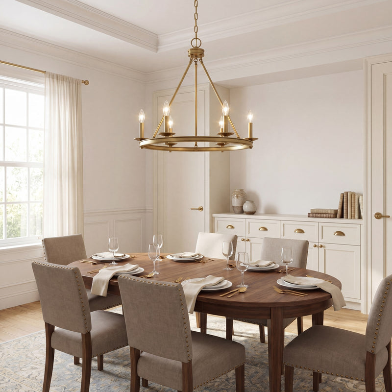 Savoy House Middleton 6-Light Chandelier, Warm Brass