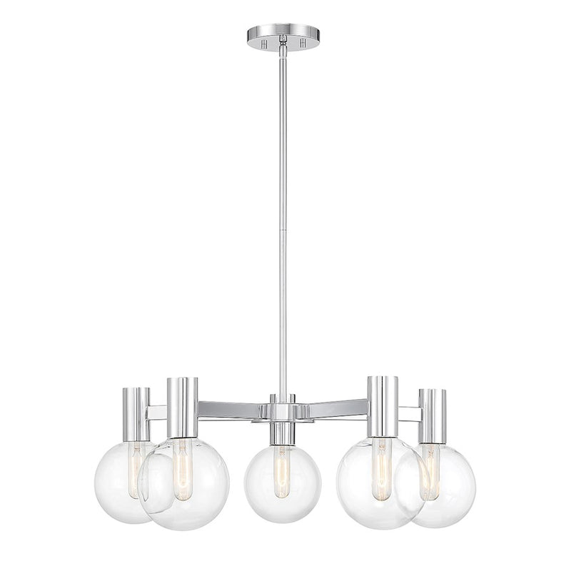 Savoy House Wright 5-Light Chandelier, Chrome