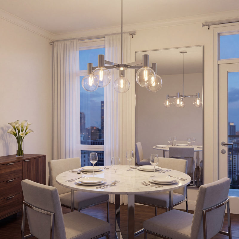 Savoy House Wright 5-Light Chandelier, Chrome