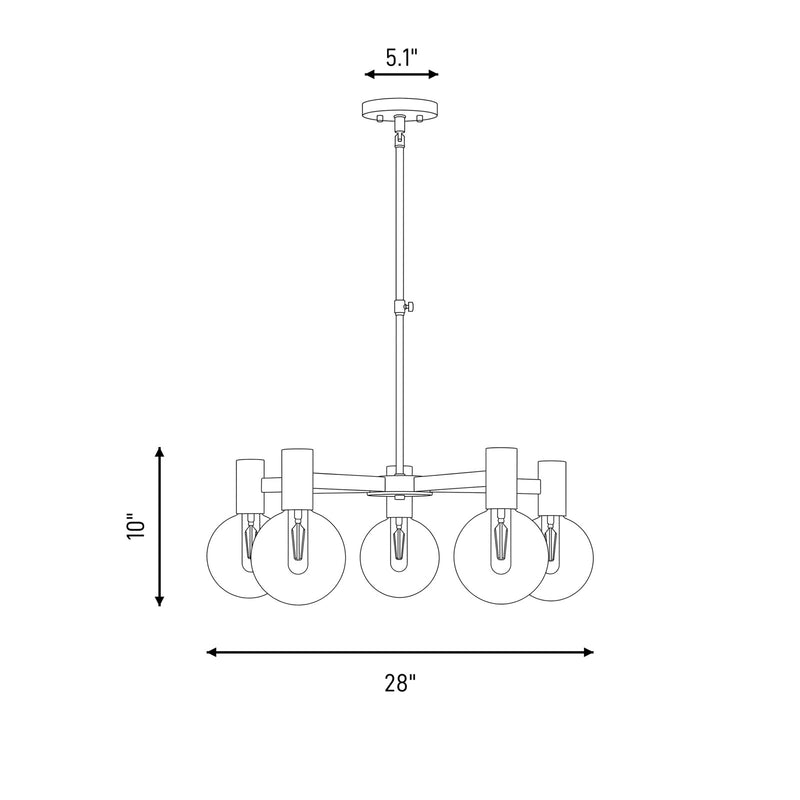 Savoy House Wright 5-Light Chandelier, Chrome