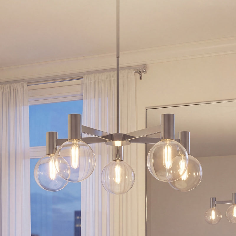 Savoy House Wright 5-Light Chandelier, Chrome