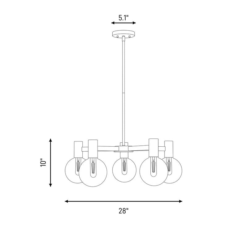 Savoy House Wright 5-Light Chandelier, Warm Brass
