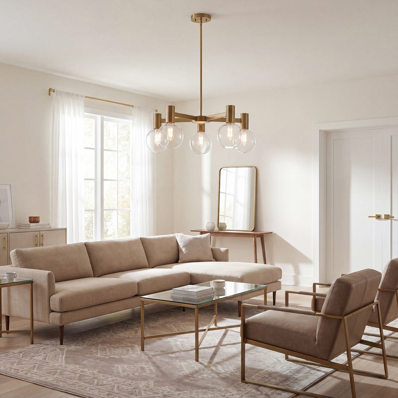Savoy House Wright 5-Light Chandelier, Warm Brass