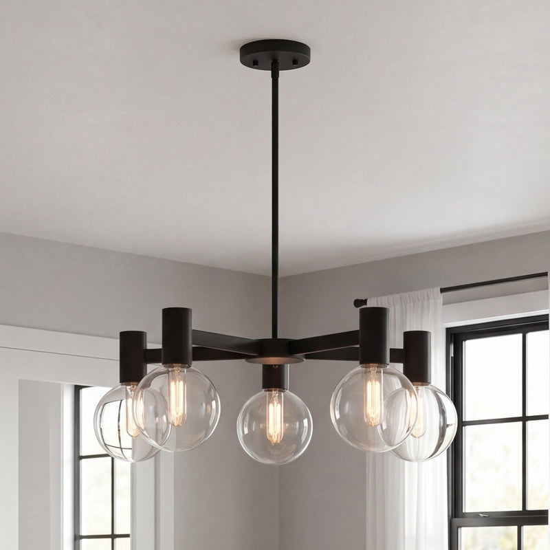 Savoy House Wright 5-Light Chandelier, Matte Black