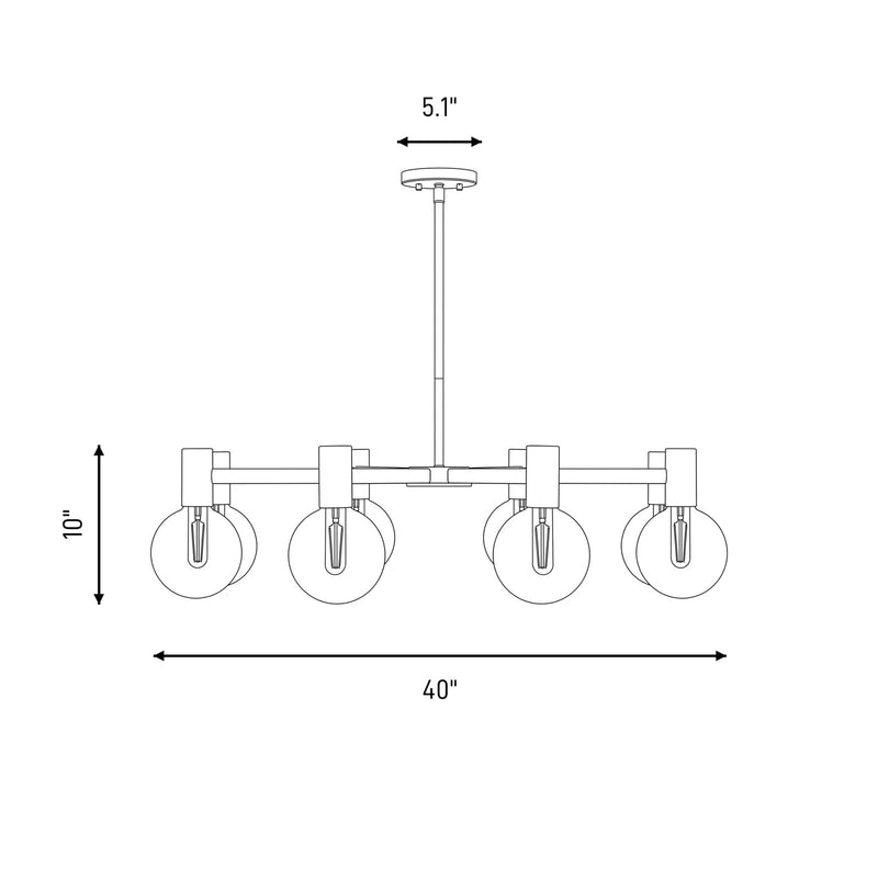 Savoy House Wright 8-Light Chandelier, Matte Black