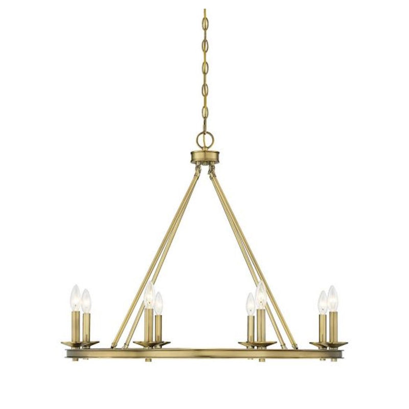 Savoy House Middleton 8-Light Chandelier, Warm Brass