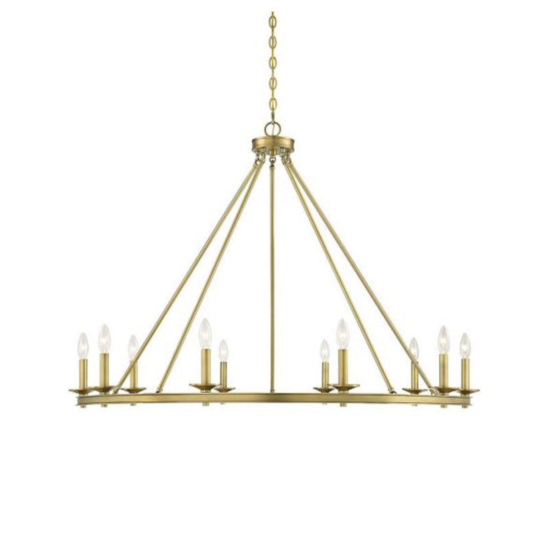 Savoy House Middleton 10-Light Chandelier, Warm Brass