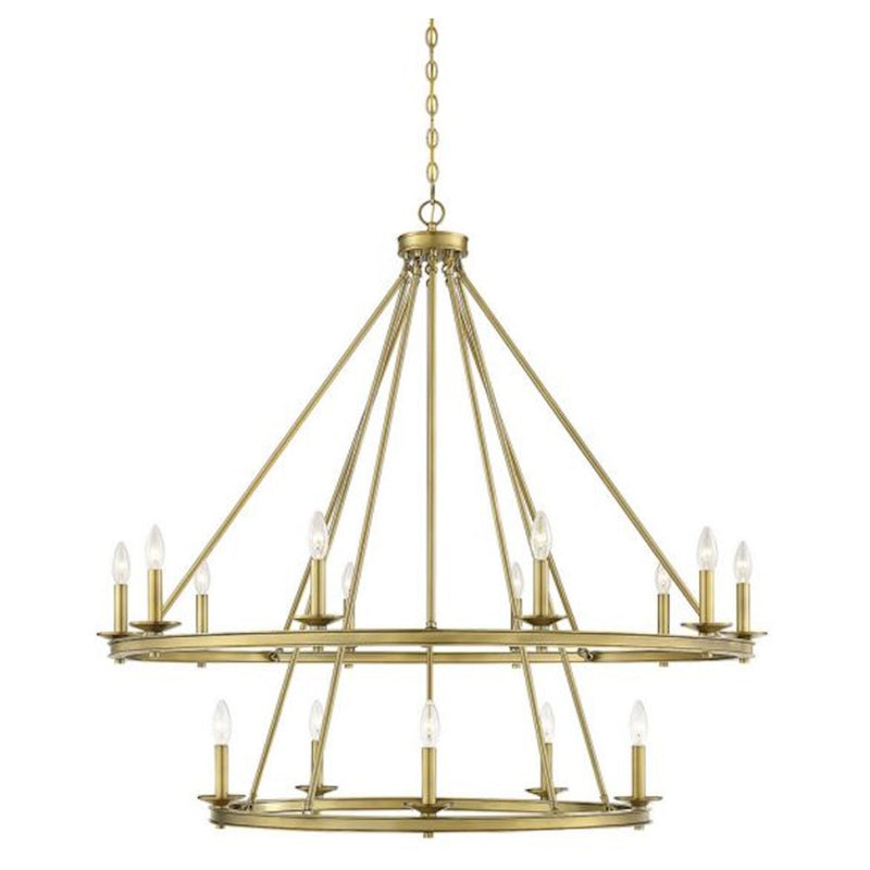 Savoy House Middleton 15-Light Chandelier, Warm Brass - 1-312-15-322
