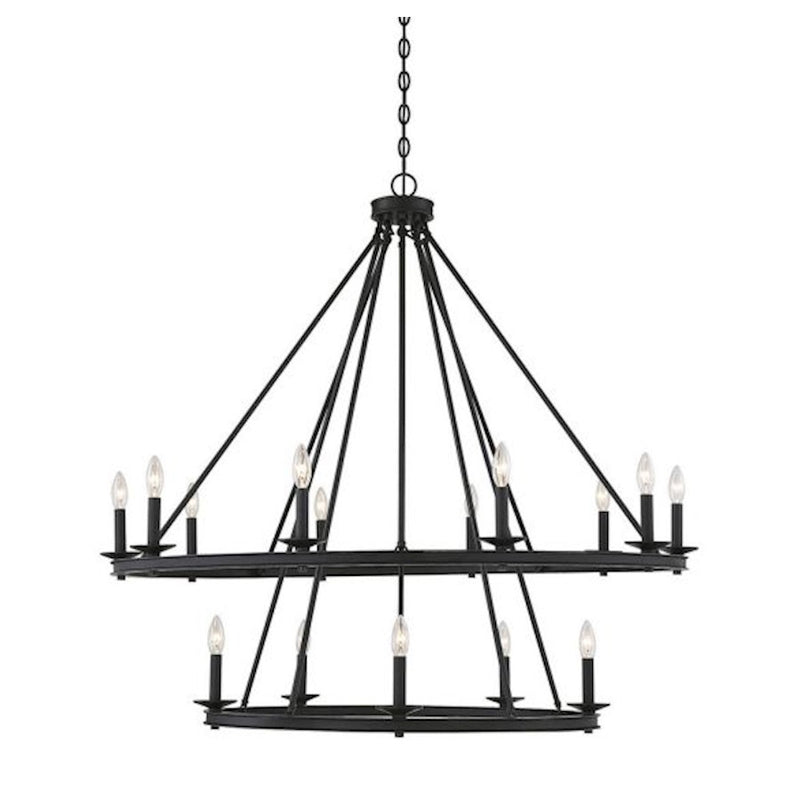 Savoy House Middleton 15-Light Chandelier, Matte Black