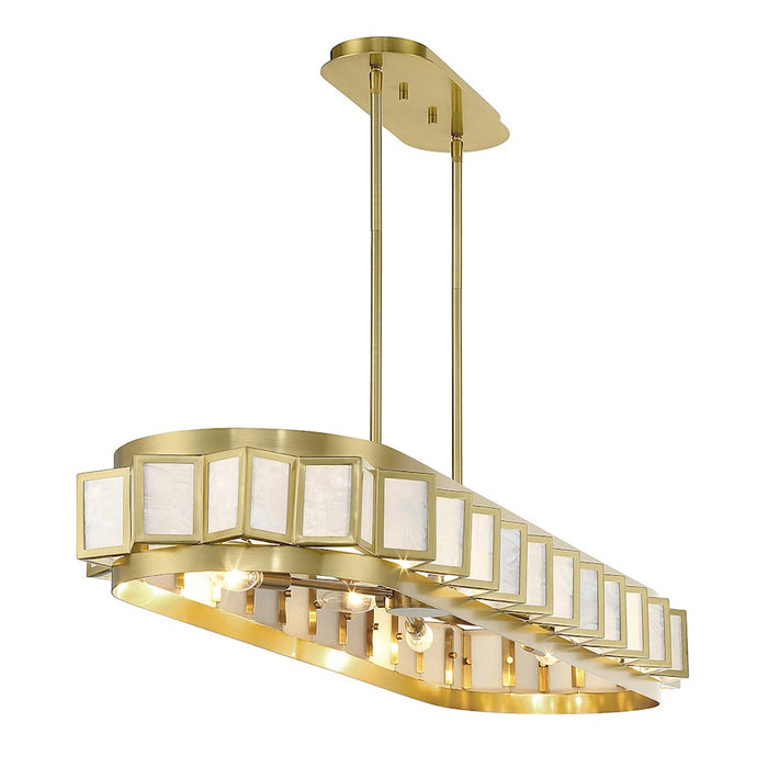 Savoy House Gideon 8-Light Linear Chandelier, Warm Brass
