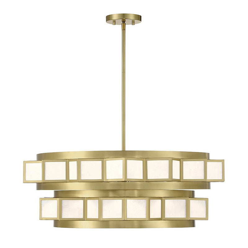 Savoy House Gideon Chandelier, Warm Brass