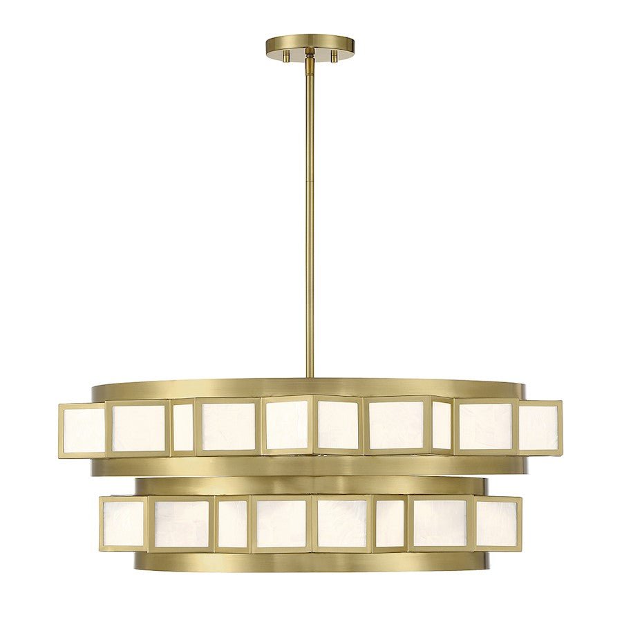 Savoy House Gideon Chandelier, Warm Brass