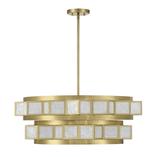 Savoy House Gideon 6-Light Chandelier, Warm Brass