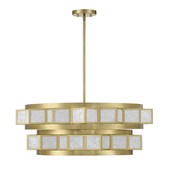 Savoy House Gideon 6-Light Chandelier, Warm Brass