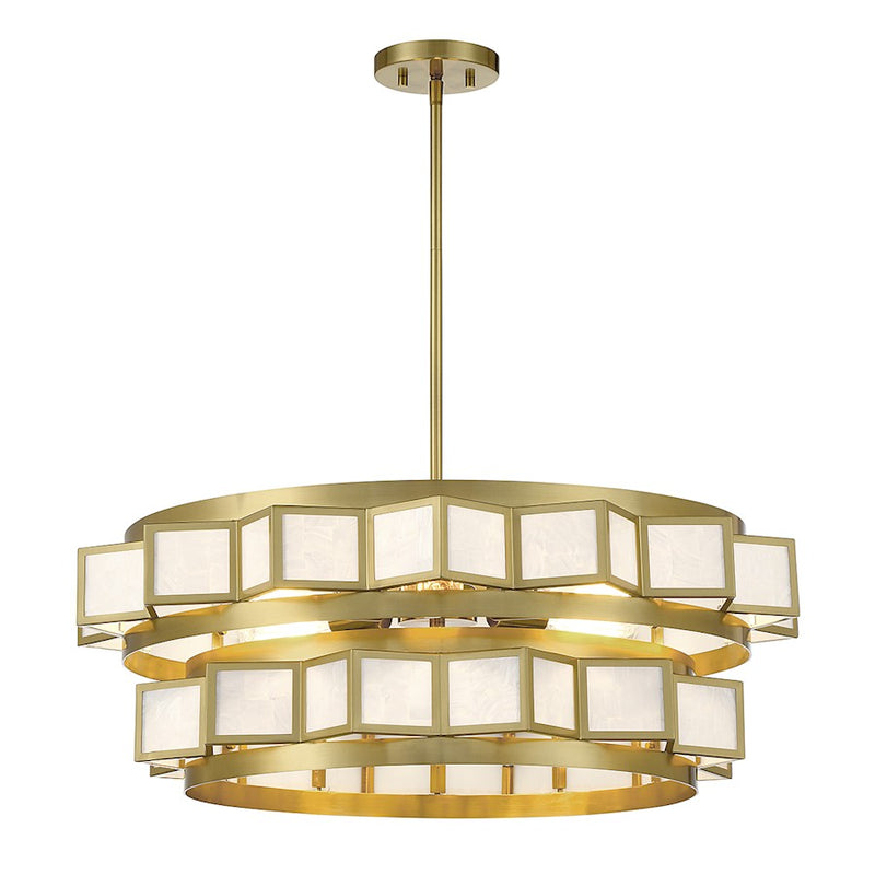 Savoy House Gideon Chandelier, Warm Brass