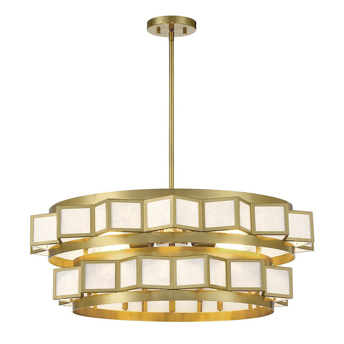 Savoy House Gideon Chandelier, Warm Brass