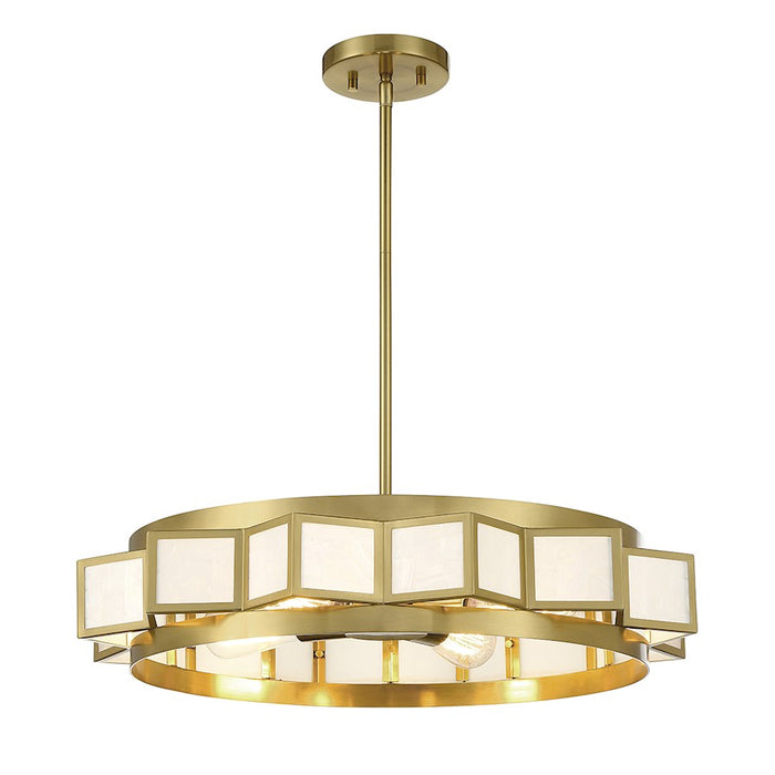 Savoy House Gideon 4-Light Chandelier, Warm Brass