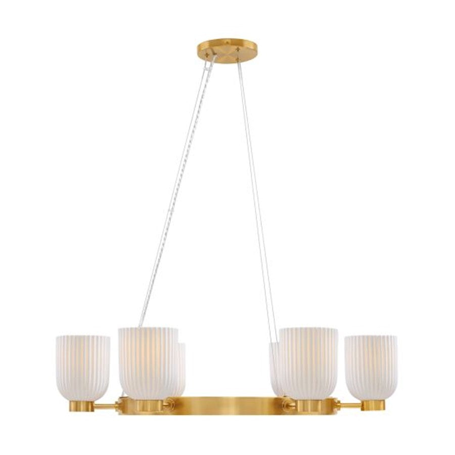 Savoy House Isla Blanca 6-Light Chandelier, Warm Brass - 1-3170-6-322