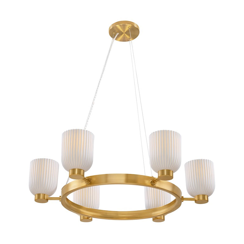 Savoy House Isla Blanca 6-Light Chandelier, Warm Brass