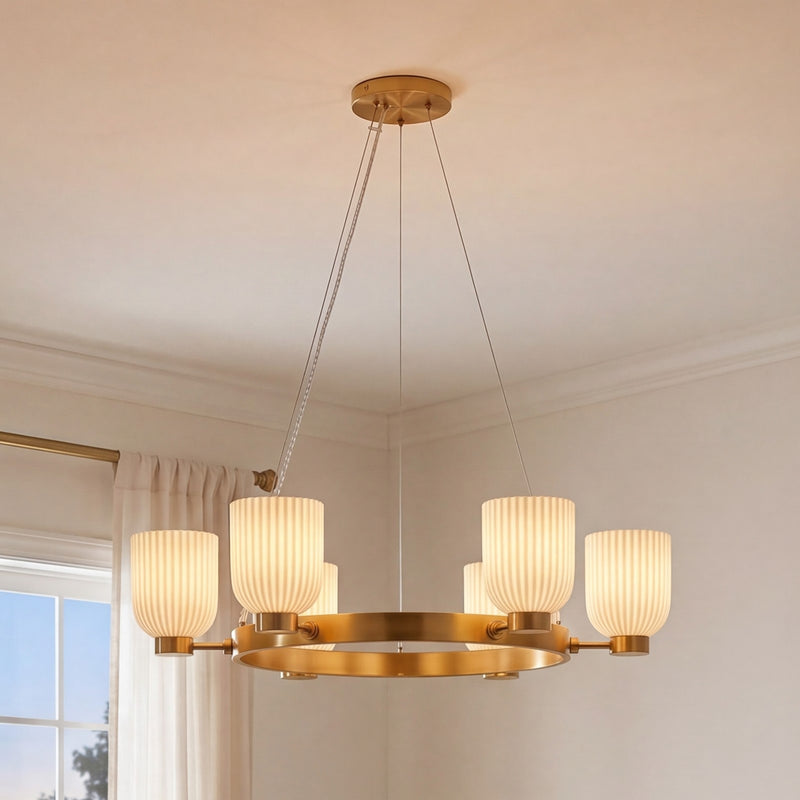 Savoy House Isla Blanca 6-Light Chandelier, Warm Brass