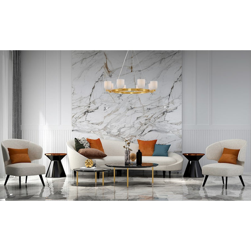 Savoy House Isla Blanca 8-Light Chandelier, Warm Brass