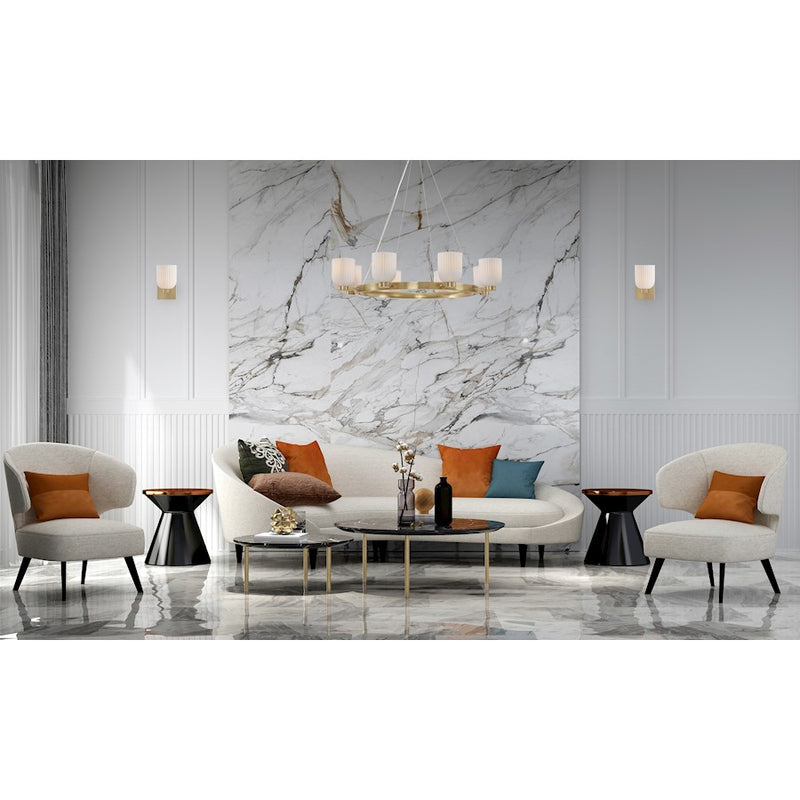 Savoy House Isla Blanca 8-Light Chandelier, Warm Brass