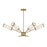 Savoy House Denison 6Lt Chandelier, White Opal, Warm Brass - 1-3198-6-322