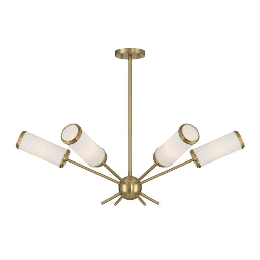 Savoy House Denison 6Lt Chandelier, White Opal, Warm Brass - 1-3198-6-322