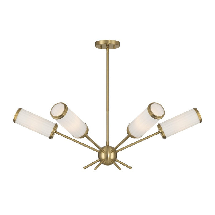 Savoy House Denison 6Lt Chandelier, White Opal, Warm Brass - 1-3198-6-322