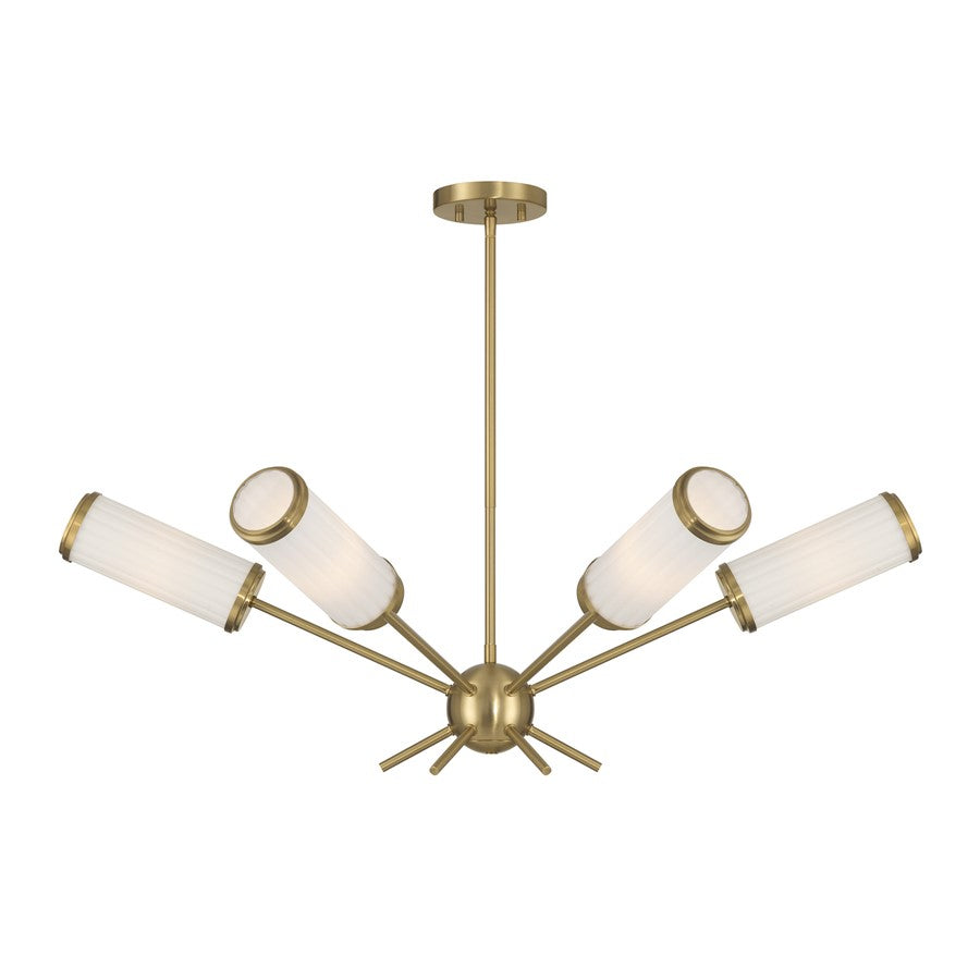 Savoy House Denison 6Lt Chandelier, White Opal, Warm Brass - 1-3198-6-322