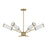 Savoy House Denison 6Lt Chandelier, White Opal, Warm Brass