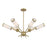 Savoy House Denison 6Lt Chandelier, White Opal, Warm Brass