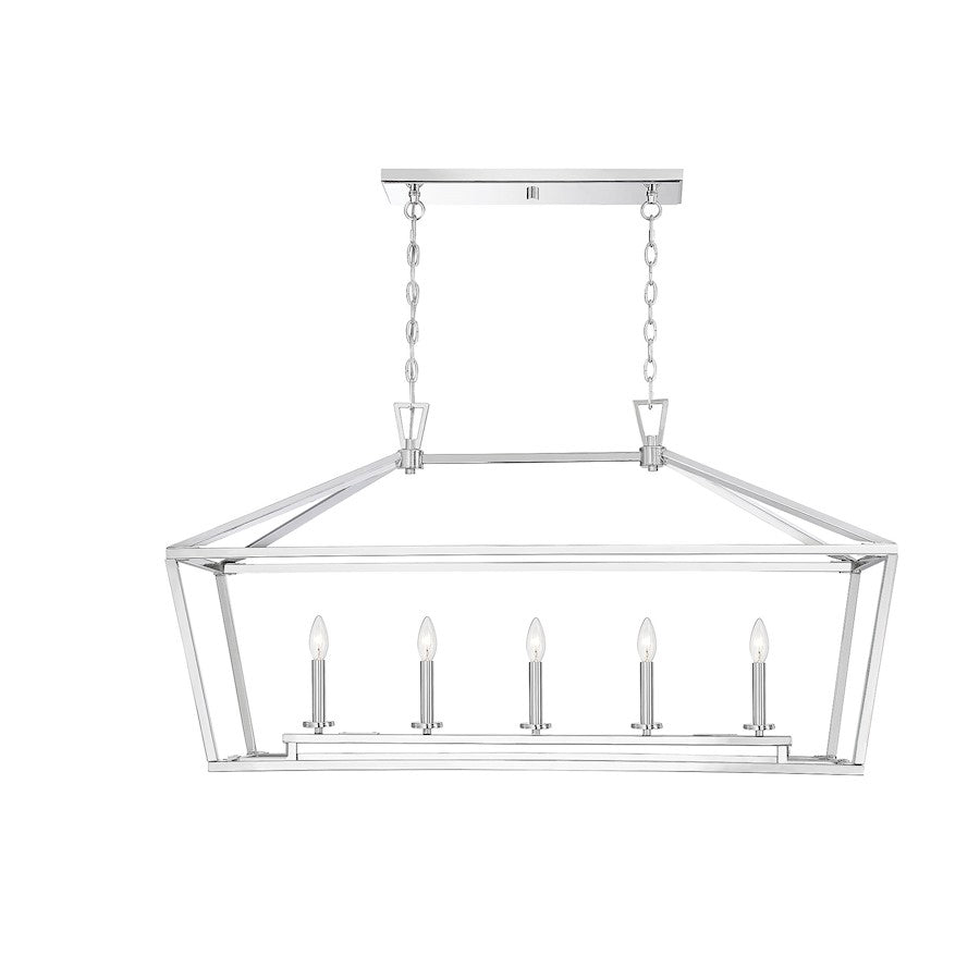 Savoy House Townsend 5Lt 24" Linear Chandelier, Nickel - 1-324-5-109