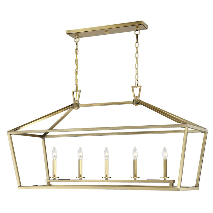 Savoy House Townsend 5-Light 24" Linear Chandelier, Warm Brass