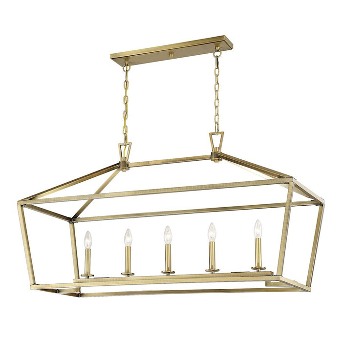 Savoy House Townsend 5-Light 24" Linear Chandelier, Warm Brass