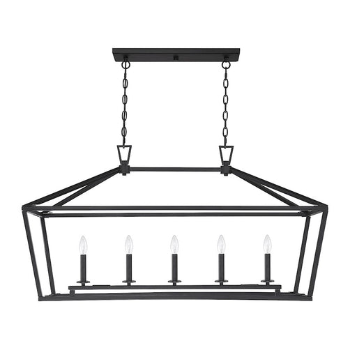 Savoy House Townsend 5-Light 24" Linear Chandelier, Matte Black