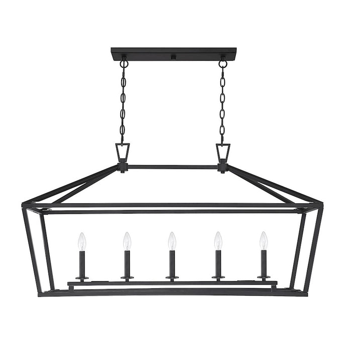 Savoy House Townsend 5-Light 24" Linear Chandelier, Matte Black