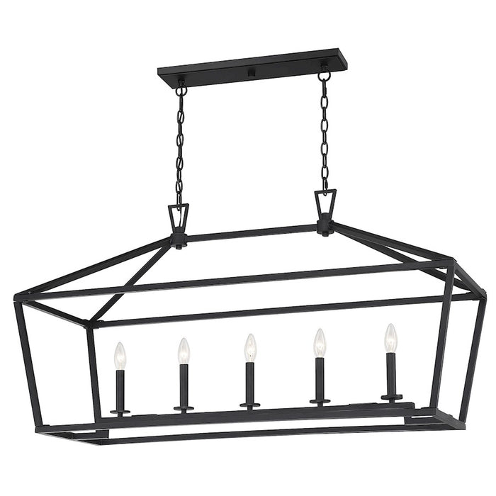 Savoy House Townsend 5-Light 24" Linear Chandelier, Matte Black