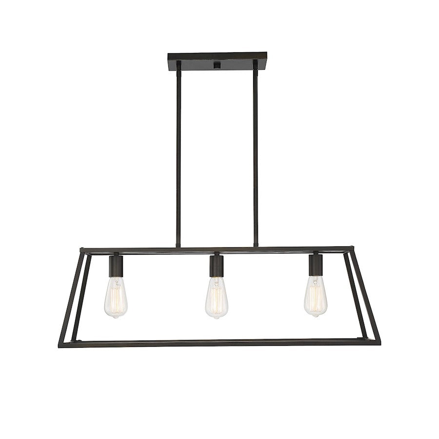 Savoy House Denton 3-Light Linear Chandelier, Classic Bronze - 1-326-3-44