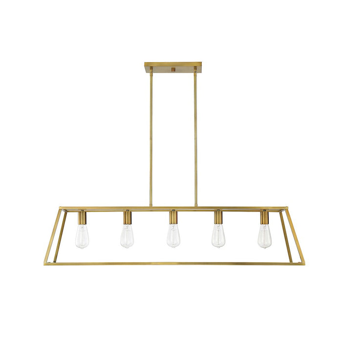 Savoy House Denton 5-Light Linear Chandelier, Warm Brass