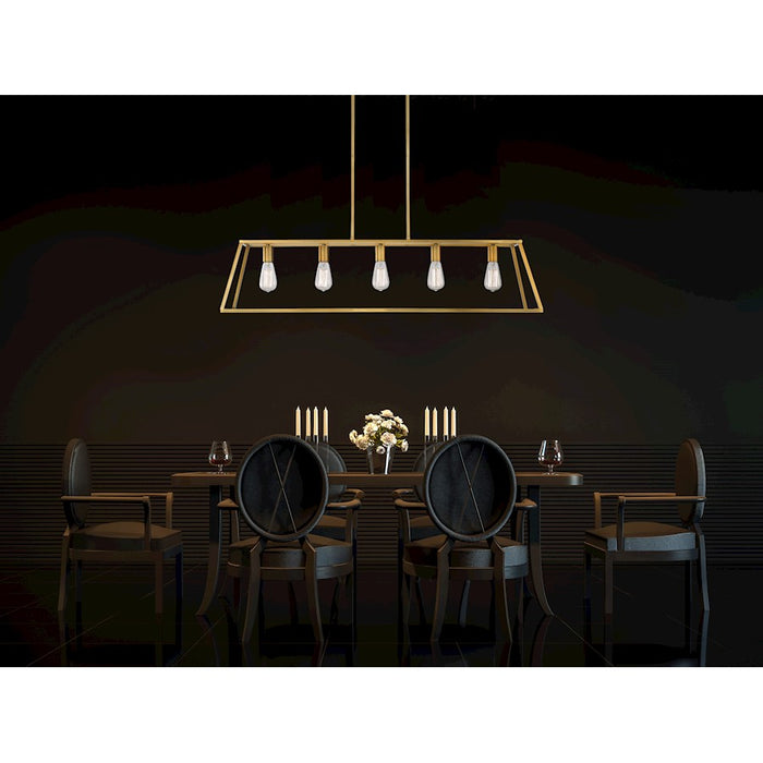 Savoy House Denton 5-Light Linear Chandelier, Warm Brass