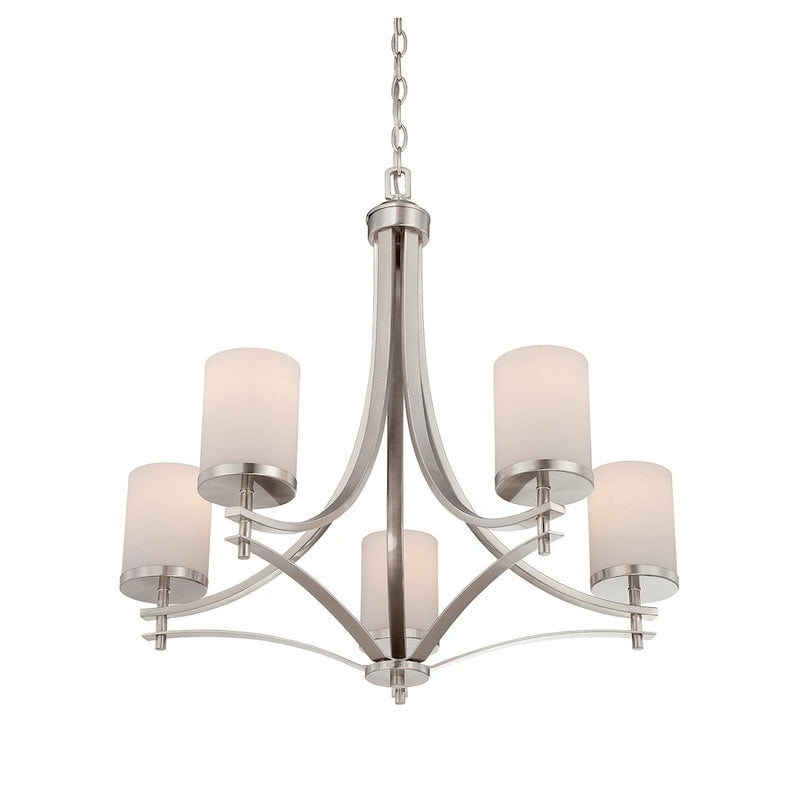 Savoy House Colton 5-Light Chandelier, Satin Nickel