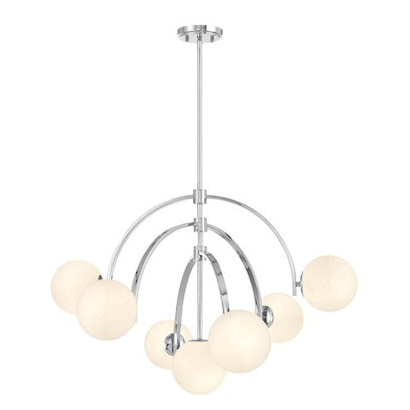 Savoy House Marias 7 Light Chandelier, Polished Chrome/Strie