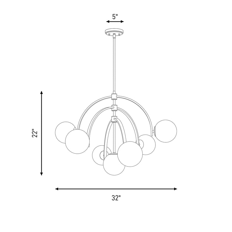 Savoy House Marias 7 Light Chandelier, Polished Chrome/Strie