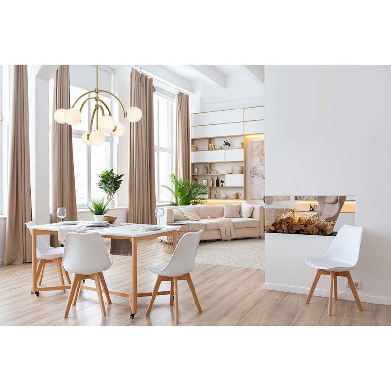 Savoy House Marias 7 Light Chandelier, Warm Brass/Strie