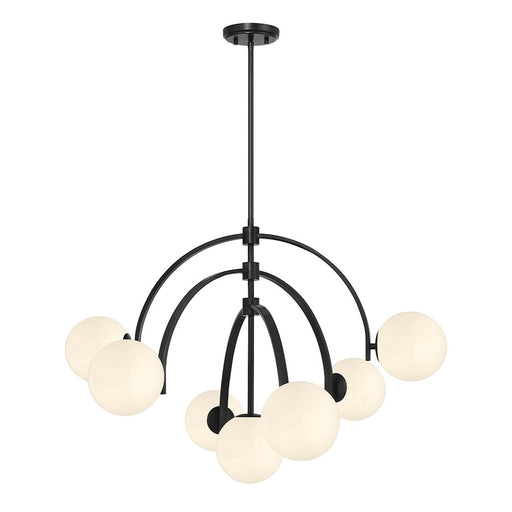 Savoy House Marias 7 Light Chandelier, Matte Black/Strie - 1-3319-7-89