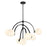 Savoy House Marias 7 Light Chandelier, Matte Black/Strie